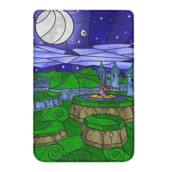 Stained Glass Gamer Dragon - Dark Hollow - Leather Trifold Long Wallet