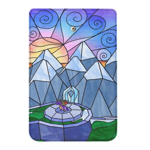 Stained Glass Gamer Dragon - The Adventure Begins - Leather Trifold Long Wallet