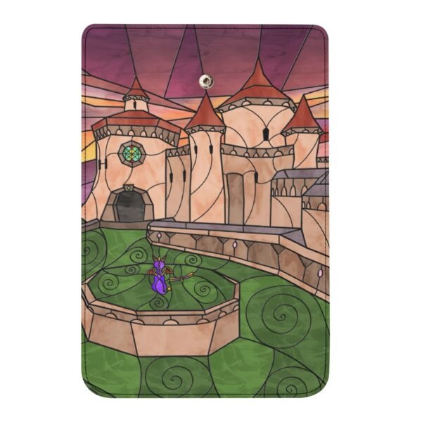 Stained Glass Gamer Dragon - Toasty - Leather Trifold Long Wallet