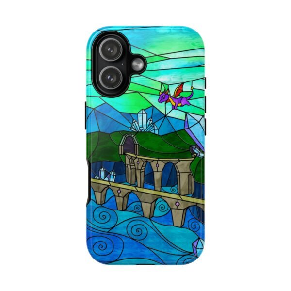 Stained Glass Gamer Dragon - Sunny Flight - Tough iPhone Case