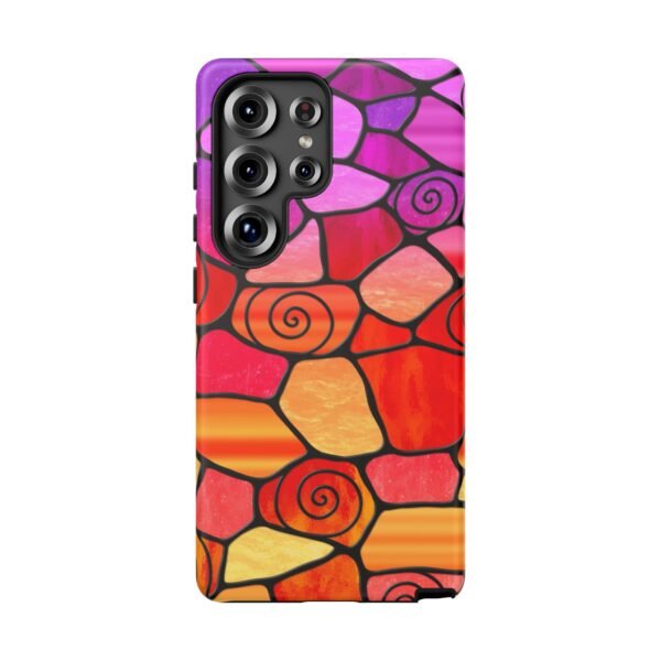 Stained Glass Swirl Cell Pattern - Purple Orange Gradient - Tough Samsung Case