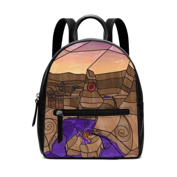 Stained Glass Gamer Dragon - Peace Keepers - Mini Leather Backpack