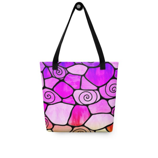 Stained Glass Swirl Cell Pattern - Purple Pink Yellow Gradient - Tote Bag