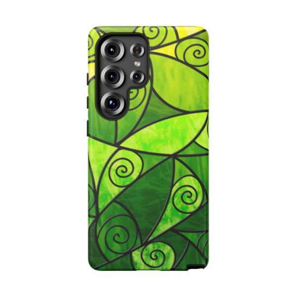Stained Glass Swirl Curvy Pattern - Green Gradient - Tough Samsung Case