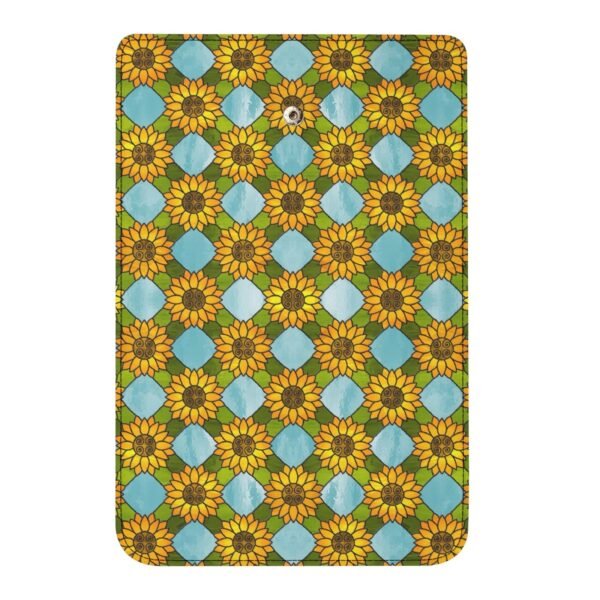 Stained Glass Sunflower Pattern - Leather Trifold Long Wallet