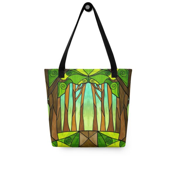 Stained Glass Summer Forest - Tote Bag