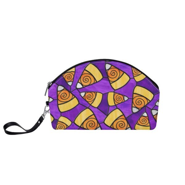 Stained Glass Candy Corn Pattern - Curved Cosmetic Bag