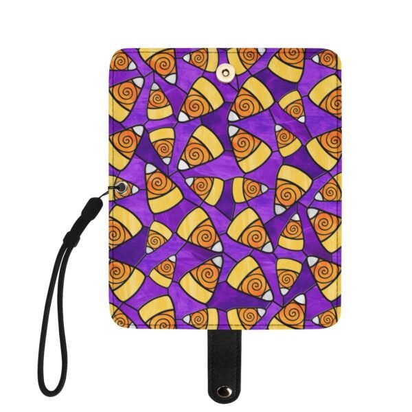 Stained Glass Candy Corn Pattern - Leather Phone Wallet